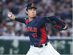 北山の力投　野球