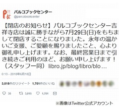 「パルコブックセンター」発祥の地、吉祥寺店閉店へ
