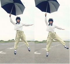 「べっぴんさん」芳根京子が&ldquo;傘で飛んだ&rdquo;