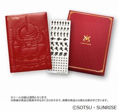 ザクII型押しのシャア専用手帳、「機動戦士ガンダム」35周年記念商品。