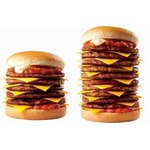 タワーチーズバーガー安く販売、4年に一度の2月29日（肉の日）に合わせ。