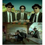 エンケンら3人が&ldquo;弾ける&rdquo;CM、全身黒ずくめの格好ではしゃぐ。