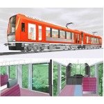 箱根登山鉄道25年ぶり新車両、前面に大型ガラス＆側面には展望窓。