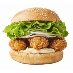 牡蠣フライ挟んだ「オイスターバーガー」