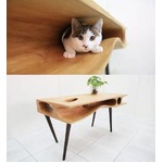 【写真】にゃんこと一緒に使うテーブル、内部に&ldquo;遊べる&rdquo;穴や通路。