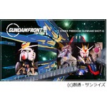 ガンダムコクピットで3D写真、ガンダムフロントの実物大胸像で撮影。