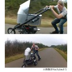 &ldquo;世界一速い&rdquo;乳母車が爆走、英国の名物男が最高81キロの記録樹立。