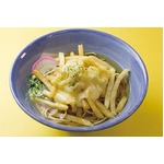 ポテチーズのせたそば・うどん、ポテトフライにチーズがとろ〜り。