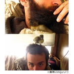 あごひげの下でアヒル育てる、モッサモサ&ldquo;定位置&rdquo;に隠れると安心。