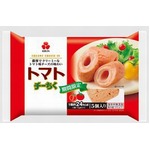 トマト味の赤い「チーちく」、ドライトマトをちくわに練りこむ。