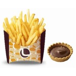 ロッテリアがチョコつけポテト、ロッテのガーナミルクチョコとコラボ。