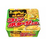 一平ちゃん焼そばにコンポタ味、コンポタ風ソースに具材もコーン。