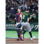 厳しい表情の若月　野球