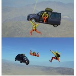 日本初&ldquo;空からクルマ落下&rdquo;CM、上空2,500mから人と一緒にダンス。