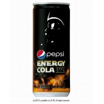 ベイダー缶のエナジーコーラ、イラストや名セリフで力強いイメージに。