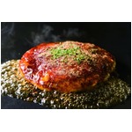 クレームブリュレなお好み焼き、鉄板でパリパリの硬いカラメル層実現。