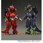 メカゴジラがエヴァのカラーに、「初号機」「2号機」をイメージ。