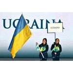 ウクライナ国旗に大きな拍手＝開会式〔パラリンピック〕