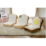 キュートすぎる食パン型座椅子、「トースト」「カビパン」など4種類。