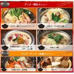 鍋6種をビュッフェで食べ比べ、パクチー鍋やポタージュ鍋なども。