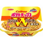 W周年コラボの「スーパーカップ カルビーコンソメWパンチ味焼そば」発売