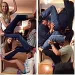 【写真】娘のマネするお茶目な父さん、並べて対比した写真が話題に。