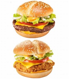 マックが辛いハバネロメニュー、クォーターパウンダー&チキンフィレオ。