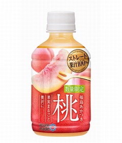 JR東が福島産桃果汁100%飲料、「あかつき」品種のみ使った数量限定商品。