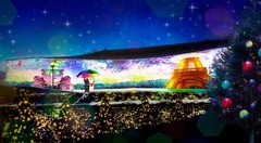 リサガス巨大映像でフランス旅、横40m×縦6mに絵本と同じ油彩画タッチで。