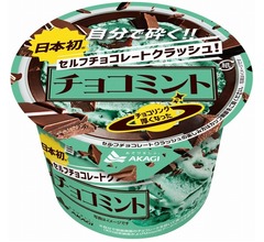 帰って来た“自分で砕く”チョコミントアイス、容器揉んでパリパリ