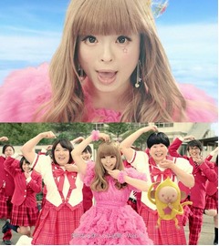 “空飛ぶきゃりー”が新曲披露、森三中2人と一緒に「ラッキッキー!」。
