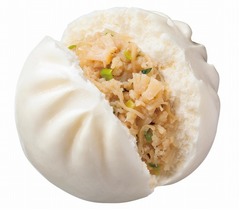 ローソンが数量限定ホタテまん、水煮と乾燥貝柱＆タラのすり身入り。