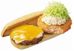 ロッテリアが“合体”バーガー、2つの看板商品を同時に味わえる。