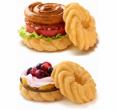 モスが“ドーナツ”で具材挟む、独自開発のフレンチクルーラーで。
