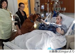 死迫る主人に愛犬“さよなら”、病室で撮影の対面写真に大きな反響。