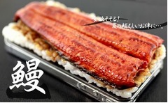 本体からはみ出すiPhone用鰻蒲焼きカバー、食品サンプルシリーズに新作。