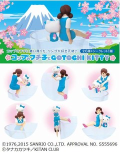 富士山版フチ子×ご当地キティ、お揃いのブルーであんなこんな…。