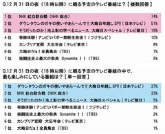 大みそかの番組は何を見る？ 未婚女性の“楽しみ”1位は「ガキ使」に。