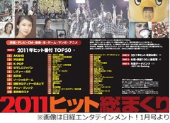 エンタ界の2011年ヒット番付、1位は“増殖ぶり”が際立ったAKB48に。