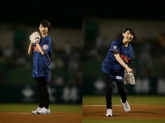 家入が“レオ”繋がりで始球式「マウンドに立ってみて本当に遠かった」。