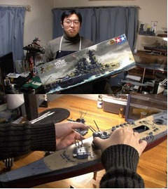 TVでプラモ「戦艦大和」を堪能、32年ぶりリニューアルのキット使用。