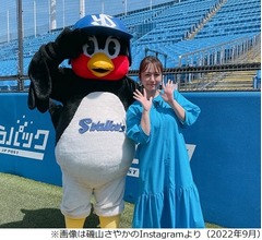 磯山さやか、“つば九郎”担当者の訃報に「ただただ悲しいです」
