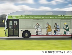 人のうんちと生ゴミで走るバス、車体には“大便する人々”をデザイン。