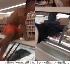 コンビニのアイス用冷蔵庫に入るバカッター再び