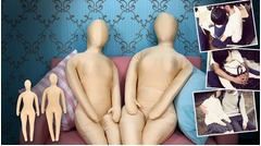 ヒトの肌感再現した人型抱き枕、158cmの“姉”と140cmの“妹”。