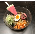 “スイカバーまるごと”トッピング、麺屋武蔵が限定コラボラーメン