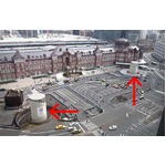 東京駅ニョッキリ換気塔切下げ、丸の内駅舎前空間の見通しを良く。