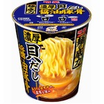 注目の“シェルラー”カップ麺、貝だしを合わせた濃厚スープが特長。