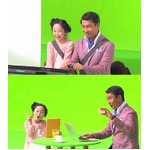 中井貴一がスキップに照れ照れ、本田望結＆カッパ＆たぬきとのCMで。