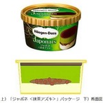 ハーゲン×セブンの共同開発品、4層の「ジャポネ ＜抹茶アズキ＞」。